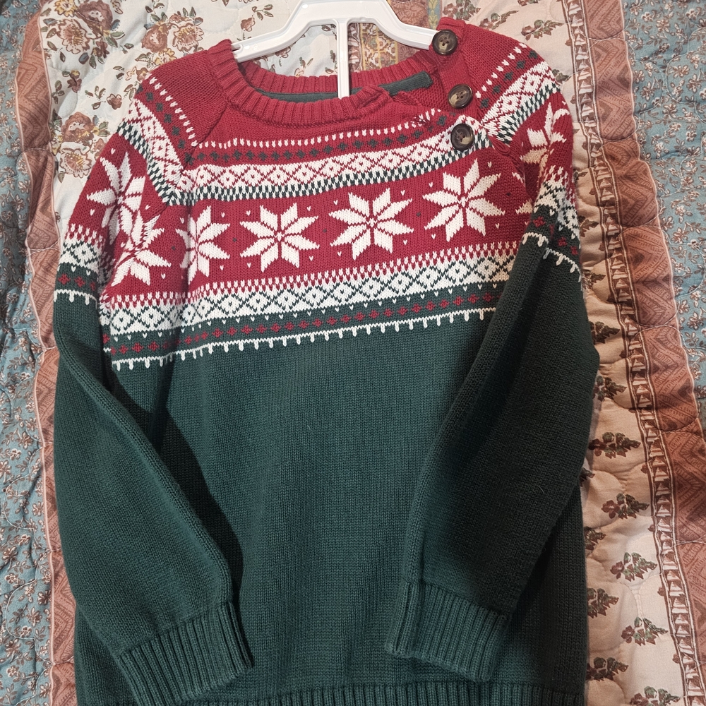 Gymboree Red and Green Snowflake Sweater